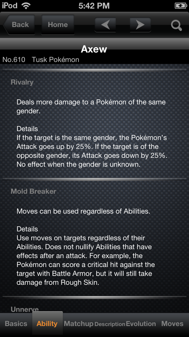 Pokemon Ability Screen