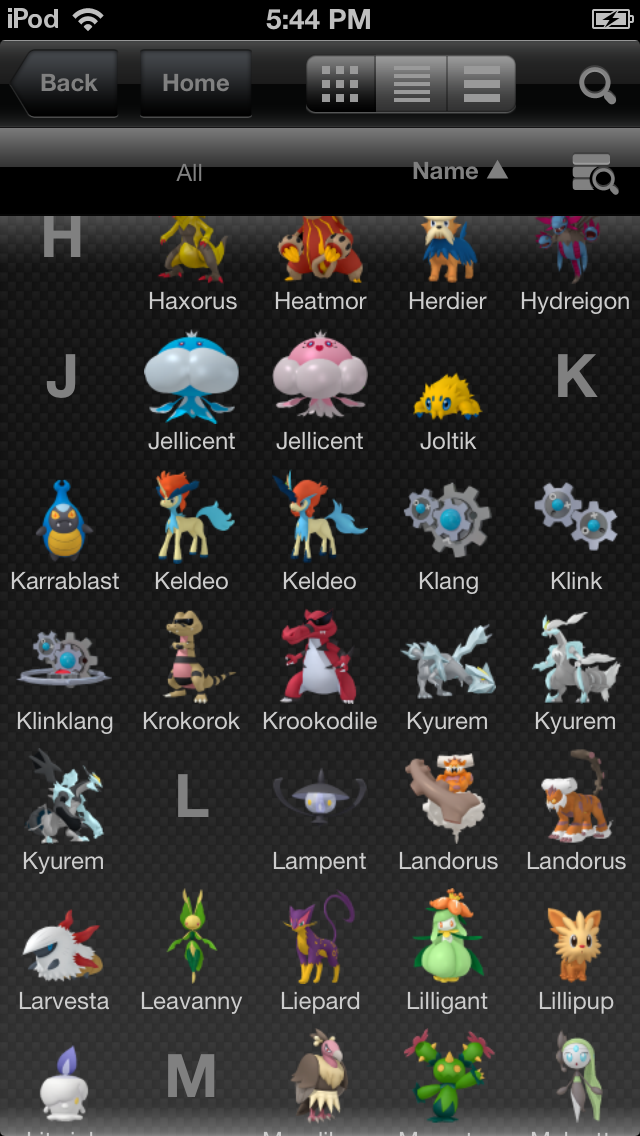 Pokemon Selection Screen
